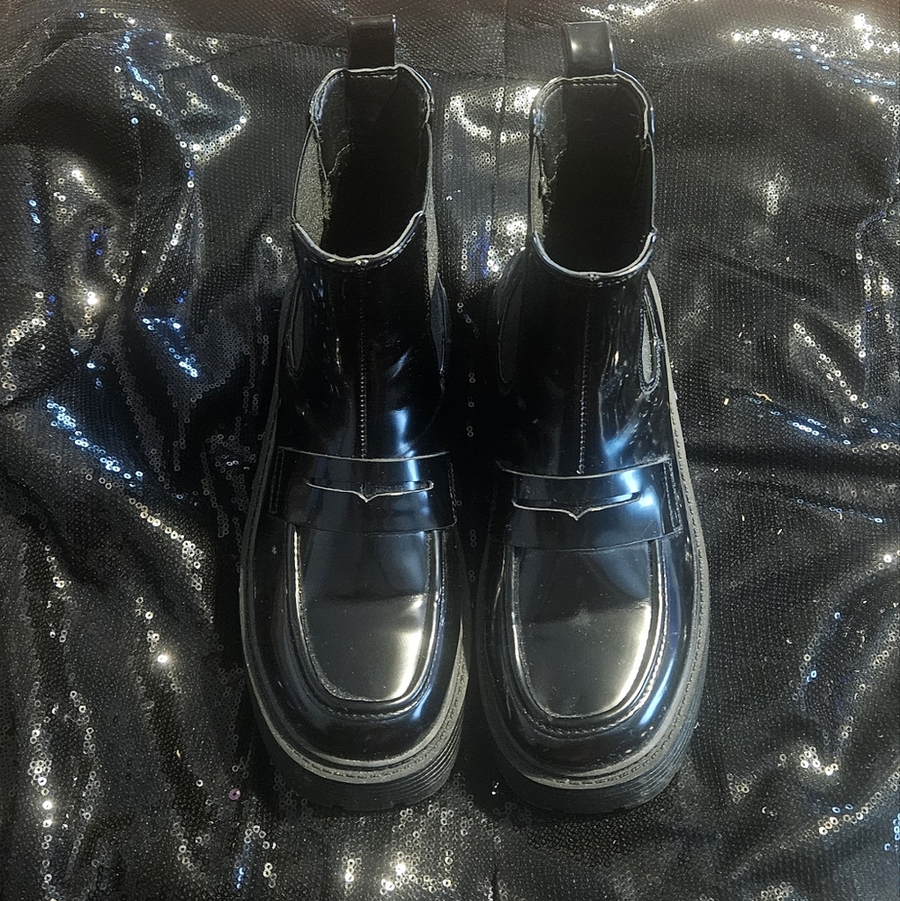 Black Patent Leather Boots